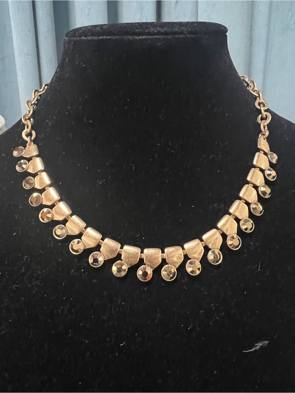 J. Crew Gold-Tone Faceted Pendant Link Necklace